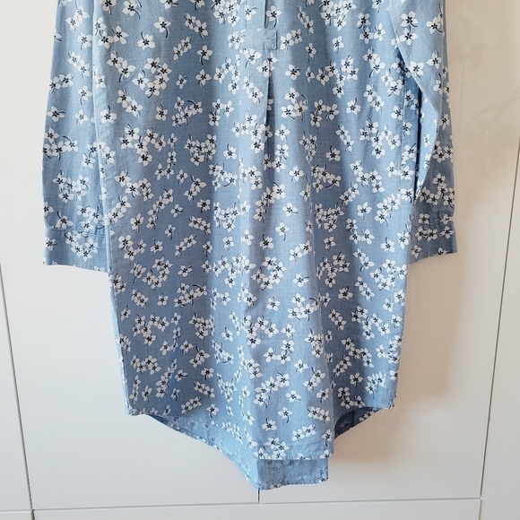 Draper James x Lands' End Blue Floral Long Sleeve Dress - Picture 4 of 9